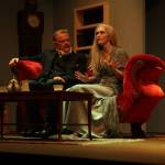 Lachlan Waterbury (Charles) and Abby Thuet (Elvira) bicker over who summoned Elviras ghost. (Photo by Marina Blatt)