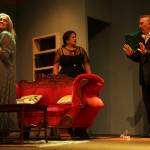 Charles tries to get rid of the ghost of his first wife but all of his insults land on his second wife. From left are Abby Thuet (Elvira), Shealyn Christie (Ruth) and Lachlan Waterbury (Charles).
(Photo by Marina Blatt)