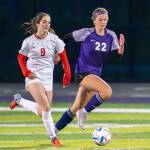 (Photo by Levi Evans) Defenders Charlotte Lang, pictured here, and Tory Herron-Ballard were instrumental in shutting the door on the Spartans offense Thursday night.