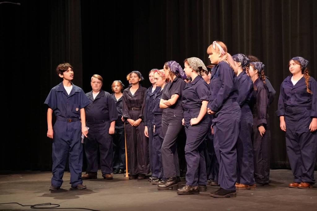 Photo provided. Oak Harbor High School students act in Badger.