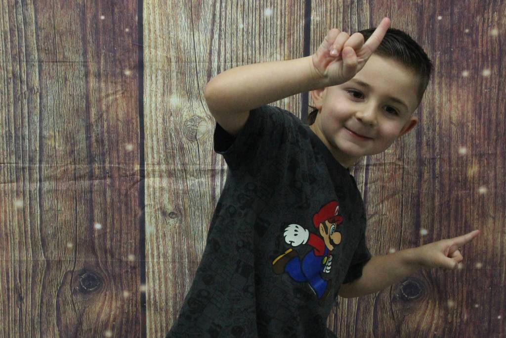 Josiah, age 4, is thankful for Easter bunnies, he said, before doing his best impression of an Easter bunny.