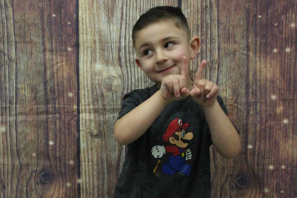 Josiah, age 4, is thankful for Easter bunnies, he said, before doing his best impression of an Easter bunny.