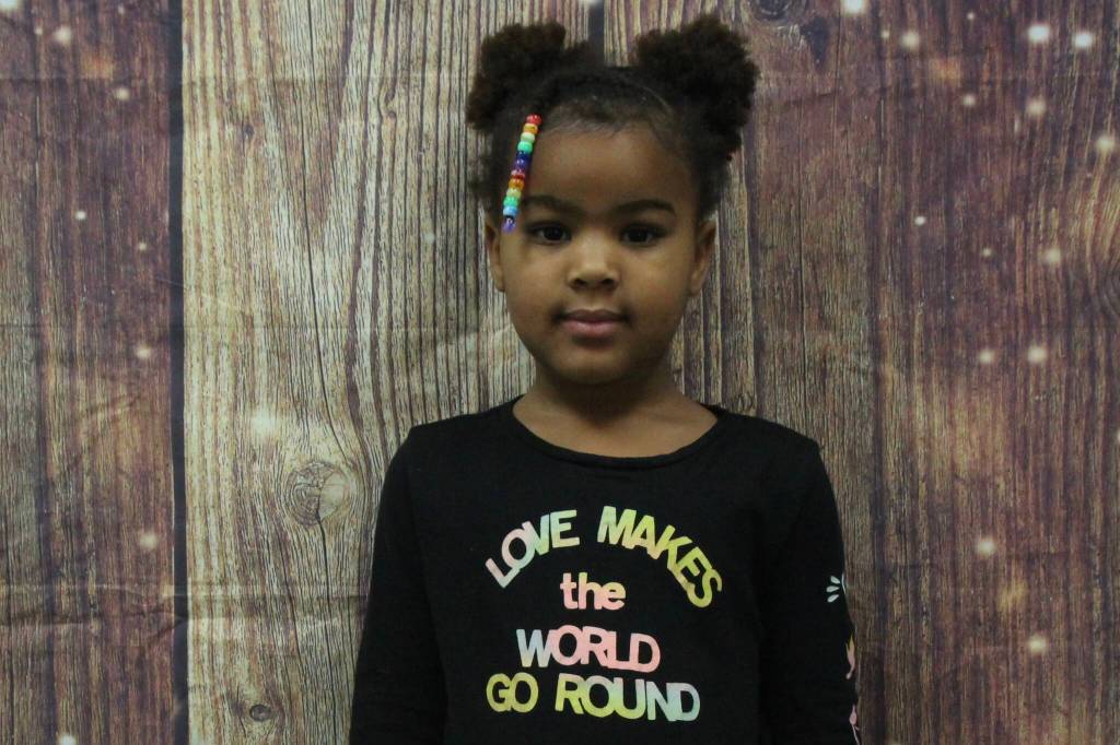 Kiana, age 4, is thankful for my parents and sister, she said.