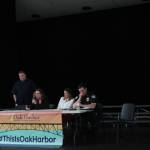 (Photo by Marina Blatt) Panelists answer the publics questions about homelessness in Oak Harbor.