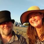 Jeff Pangburn relaxes at the beach in his favorite top hat next to his sister, Cheryl Rafert.