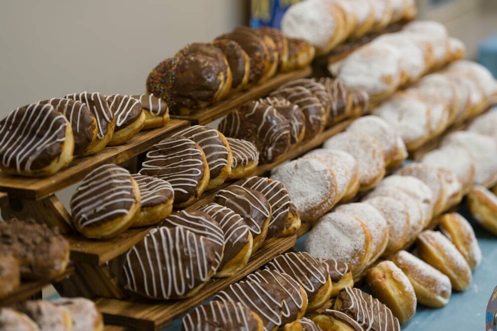 (Photo provided by the Chabad Jewish Center of Skagit County) The chabad serves doughnuts, a Hannukah staple at their Hannukah celebration.