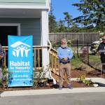 From left: Orin Kolaitis - CEO, Scott Givens – Chief Program Officer, Mayor Ronnie Wright – Oak Harbor at a home dedication. Photo courtesy Habitat for Humanity of Island County