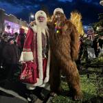 Photo provided by Oak Harbor Main Street
Santa poses with Garry the Sasquatch at the Christmas tree lighting in Oak Harbor.
