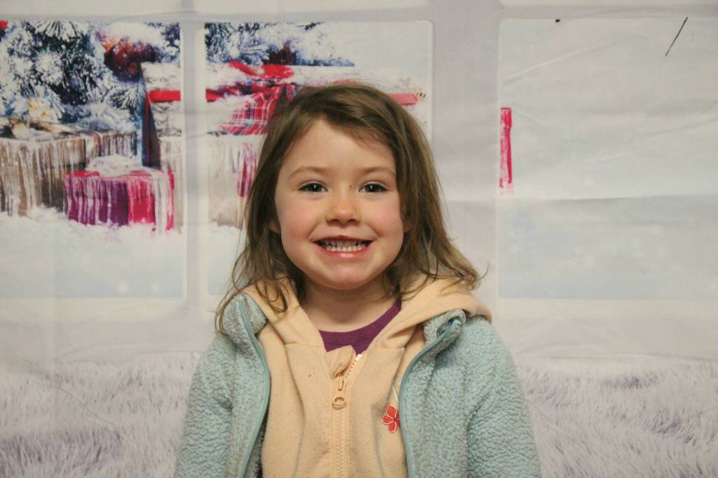 Willow Rogers, age three, said she hopes Santa gets her dino eggs made out of dirt, paintbrushes and a piggy bank.