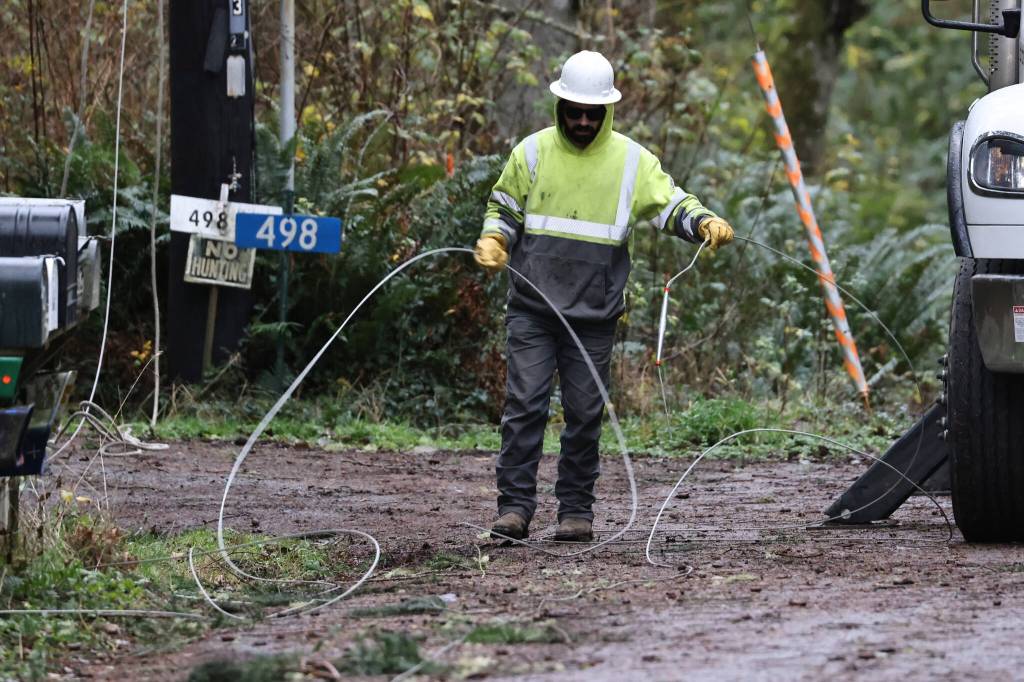 Photo provided by Puget Sound Energy. Formed by westerly winds coming through the Strait of Juan De Fuca, the gusts read at 71 mile per hour at the Naval Air Station Whidbey Island on Wednesday .