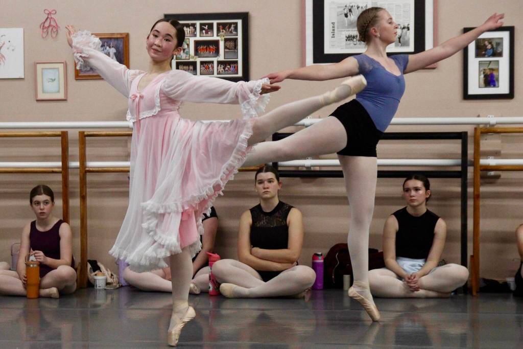 From right, Ana Kettlewell, age 17, plays the role of the Nutcracker alongside Hannah Brackeen, age 15, in the role of Clara.