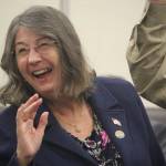 (Photo by Marina Blatt) At a meeting Tuesday, Sandi Peterson was sworn in as the new council member.