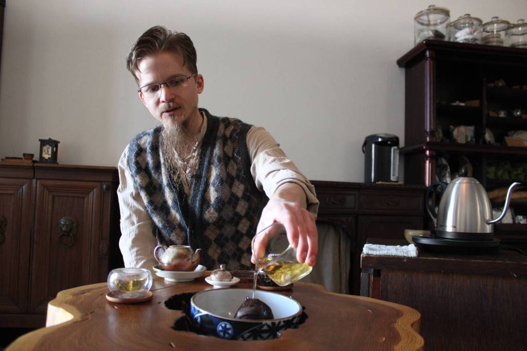 (Photo by Marina Blatt) It is typical, Brock said, to brew into a Gong Dao Bei, or a fairness cup, which decants all the liquid so that you can portion it out equally.