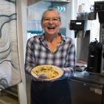 Photo by David Welton. Nicola Alevisos serves up a savory crepe.