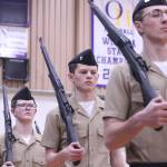 Photo by Allyson Ballard. The Wildcats armed drill team one completed at its first home meet since 2023 on Saturday ahead of nationals next month.