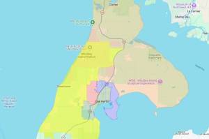 Oak Harbor School District plans to review the attendance boundaries of its elementary schools, pictured here in a map from the districts website.