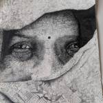 Photo from NWESD Regional High School Art Show winners gallery. Joel Bennett won Best in Show with this pointillism piece, titled For N.