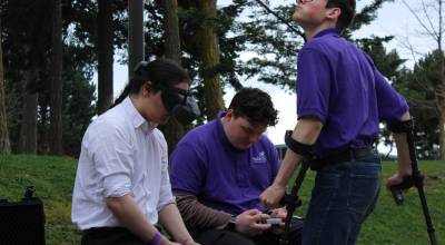 Photo by Allyson Ballard. Students from the high schools Flight Club flew drones in demonstration for the News-Times.