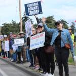 Photo by Allyson Ballard. About 2,000 protesters gathered in Oak Harbor on Saturday afternoon.
