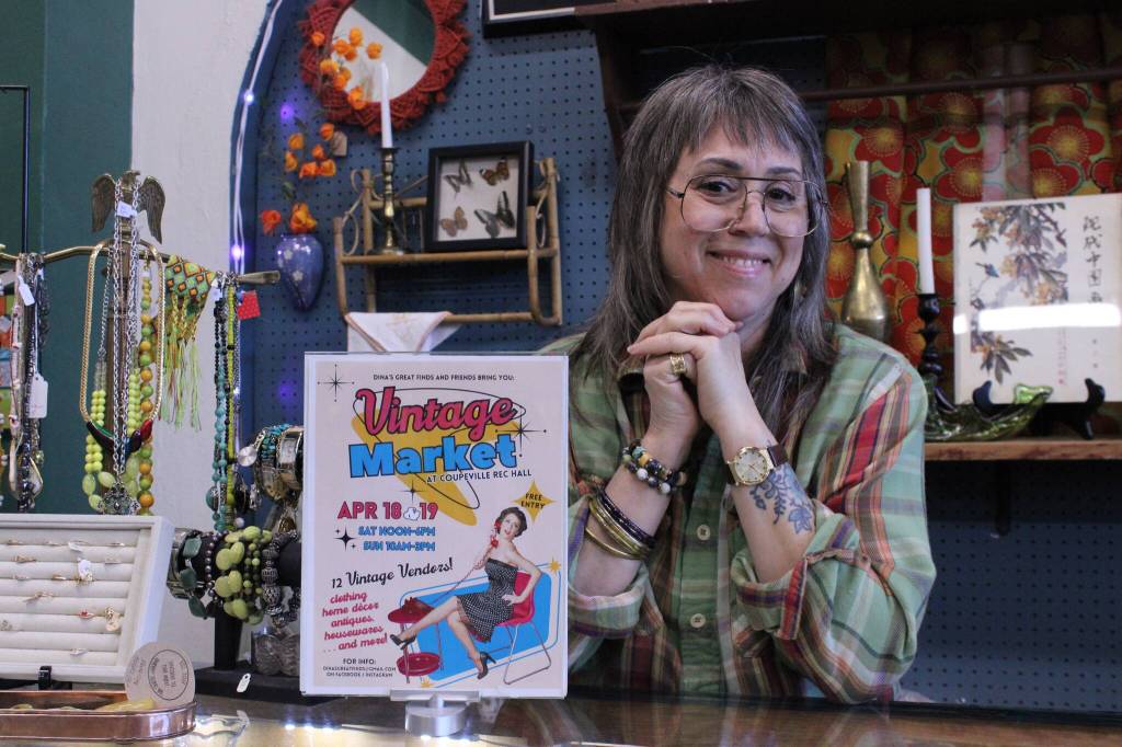 Photos by Allyson Ballard. Dina Koehn is holding her fourth vintage market April 18 and 19 at the Coupeville Rec Hall.