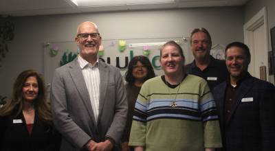 Photo by Marina Blatt. U.S. Rep. Rick Larsen visited New Leaf staff and partners last week to learn more about its unique affordable housing initiative.