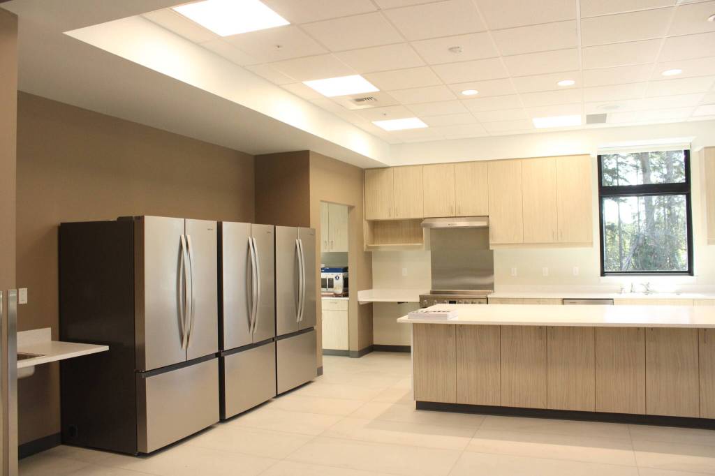 Photo by Allyson Ballard. Firefighters can enjoy a large kitchen and living room at the new Station 82.