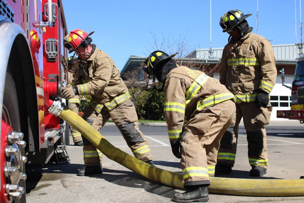 Photos by Allyson Ballard. With the construction of a new station and the acquisition of two new apparatuses, the Oak Harbor Fire Department seeks to improve the speed and quality of its emergency responses.