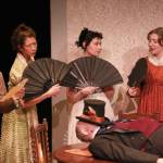 Photo provided by Whidbey Island Center for the Arts. The Whidbey Island Center for the Arts will betransformed into Georgian England until April 25 for the adaptation of Jane Austens novel of manners. From left are Levi Redmill, Marta Mulholland, Grace Webb, Rachael Spencer and Jeff Natter on the table.