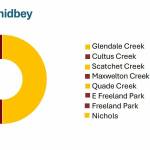Graph by Island County. On the South End, none of the water bodies sampled met both standards.