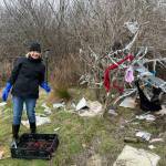 Photo provided. Lynn picks up debris that ranges from cardboard, plastic crates and water bottles to wet clothing, foil wrappings and even childrens toys.