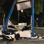 Photo by Tony Ahn. The crash occurred early Saturday morning.