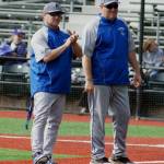 Shelli Trumbull photo. South Whidbey High School baseball coach Tom Fallon, at right, is retiring after a long, successful diamond career.