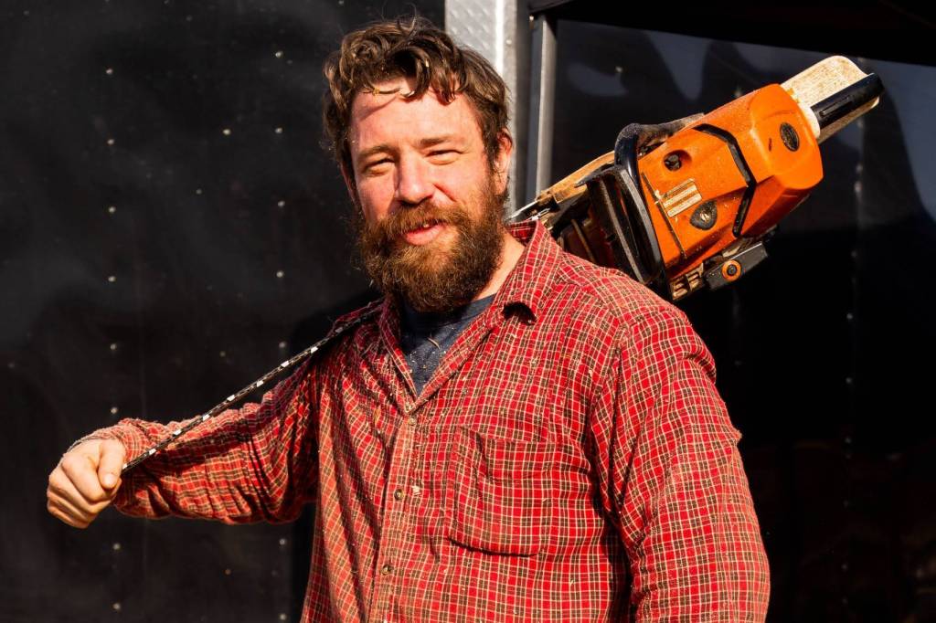 Photo provided. The Bigfoot carving made out of cedar was created by Washington-based chainsaw artist Kyle Christopherson.