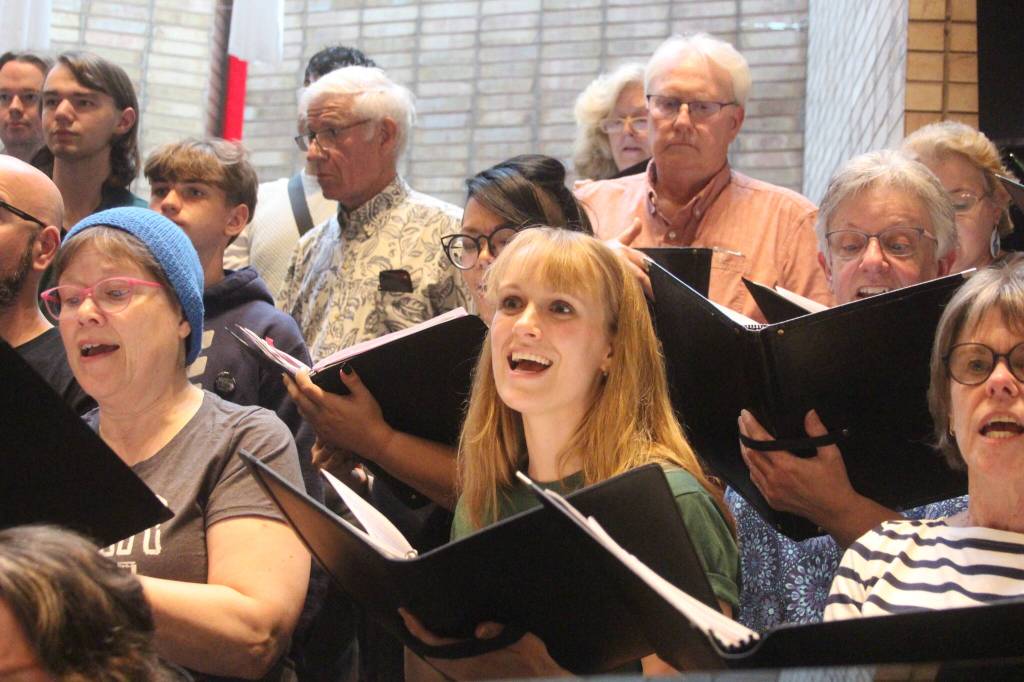 Photo by Marina Blatt
In an increasingly isolated world, singer and musician Karina Andrews, in the middle, described the chorus as a place where community still feels tangible.