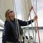 (Photo by Allyson Ballard) Francesca Russo, pictured here, was one of several crew members aboard the Suva for its media sail.