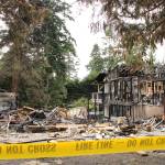 Photo by Allyson Ballard. Only ruins remain of a Greenbank home leveled after a fire and explosion on June 24.