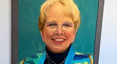 Judy Lynns portrait added to the Island County Historical Societys Museum Hall of Fame recently.