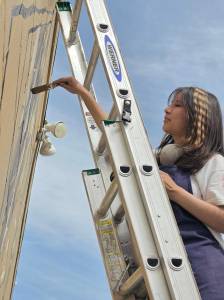 (Photo provided) Olivia Hamm is excited for the opportunity to leave her mark in Oak Harbor. Working nearly every day on the mural, she is projected to complete it within one to two months.