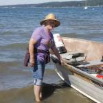 Photos by Cassandra Diamond
A local resident prepares to set off in her boat into Holmes Harbor from Freeland Park, which continues to experience ongoing water pollution.